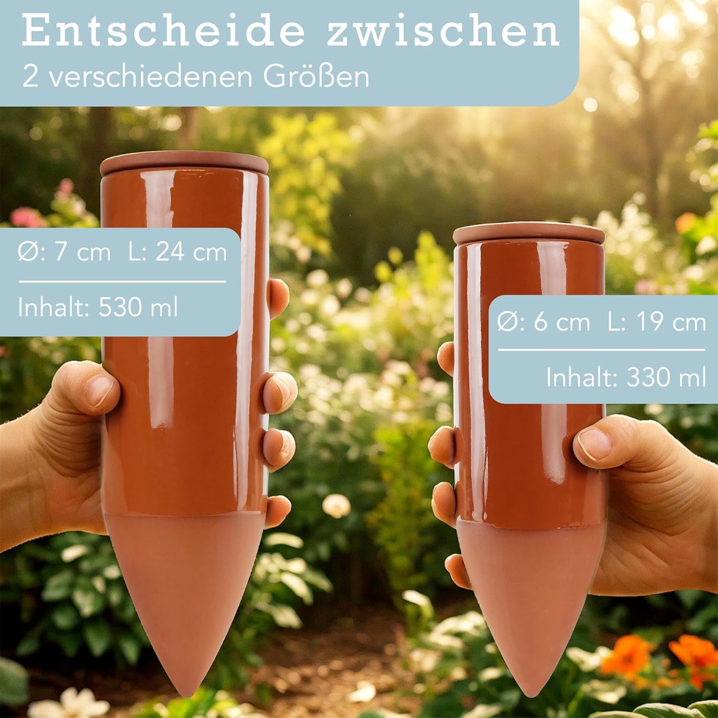 Giesshilfe für Zimmerpflanzen, 2x 530 ml, 2 Stk. je 530ml