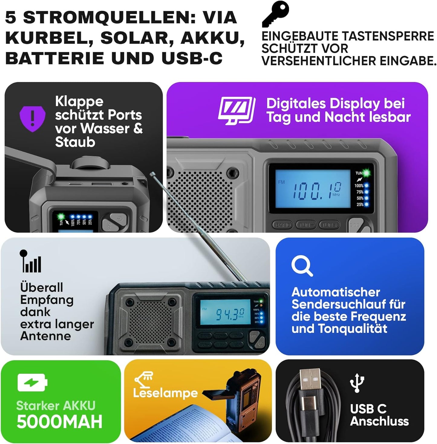 Kurbelradio, Grau