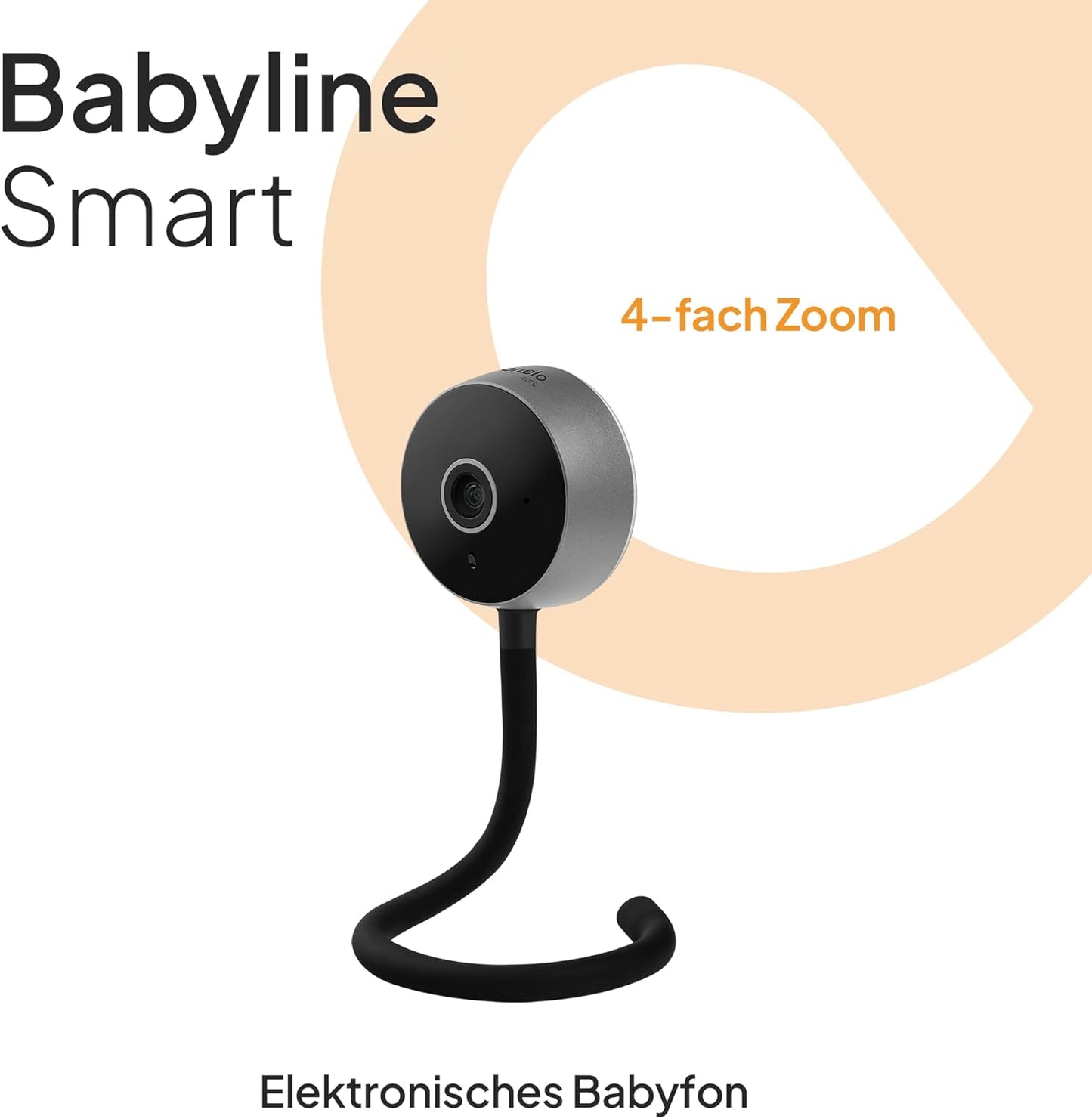 Care Babyline Smart mit Kamera, Nachtsicht, Bewegungs- und Geräuscherkennung, Schwarz