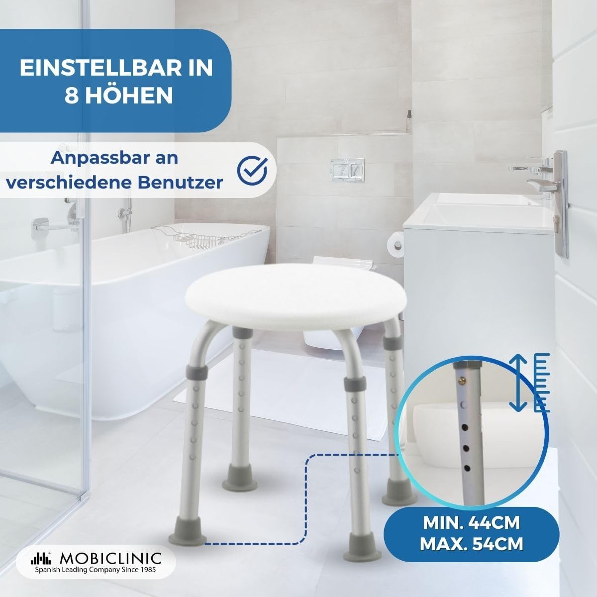 Höhenverstellbarer Duschhocker Faro