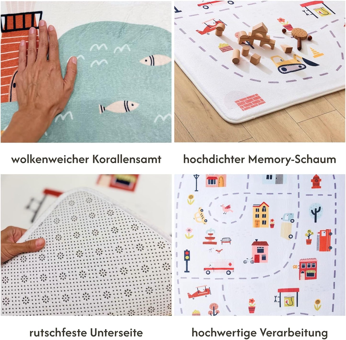 Weiche Spielmatte, Stadt 120 x 160 cm