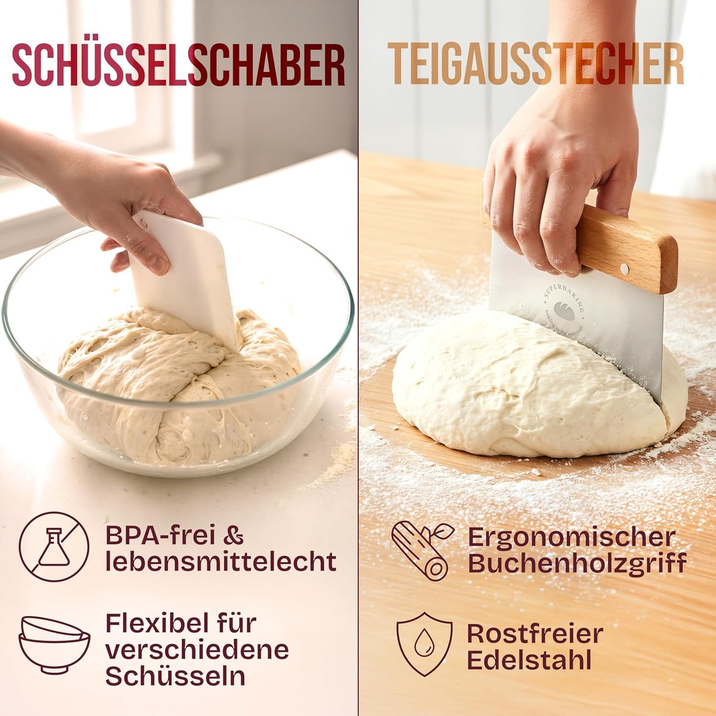 Gärkörbchen-Set, Klassisches Rundset – 7-teilig