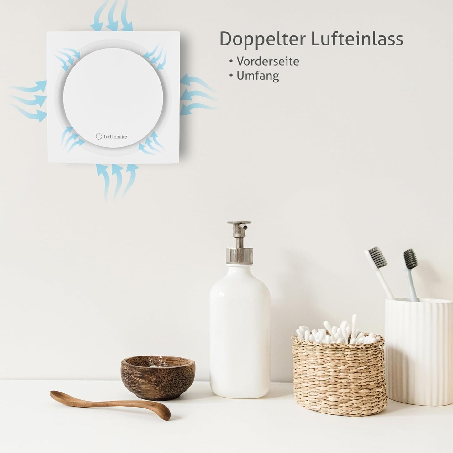 Badlüfter Ring 120 SW mit Doppeltansaugung, 120 mm Standardweiss Matt