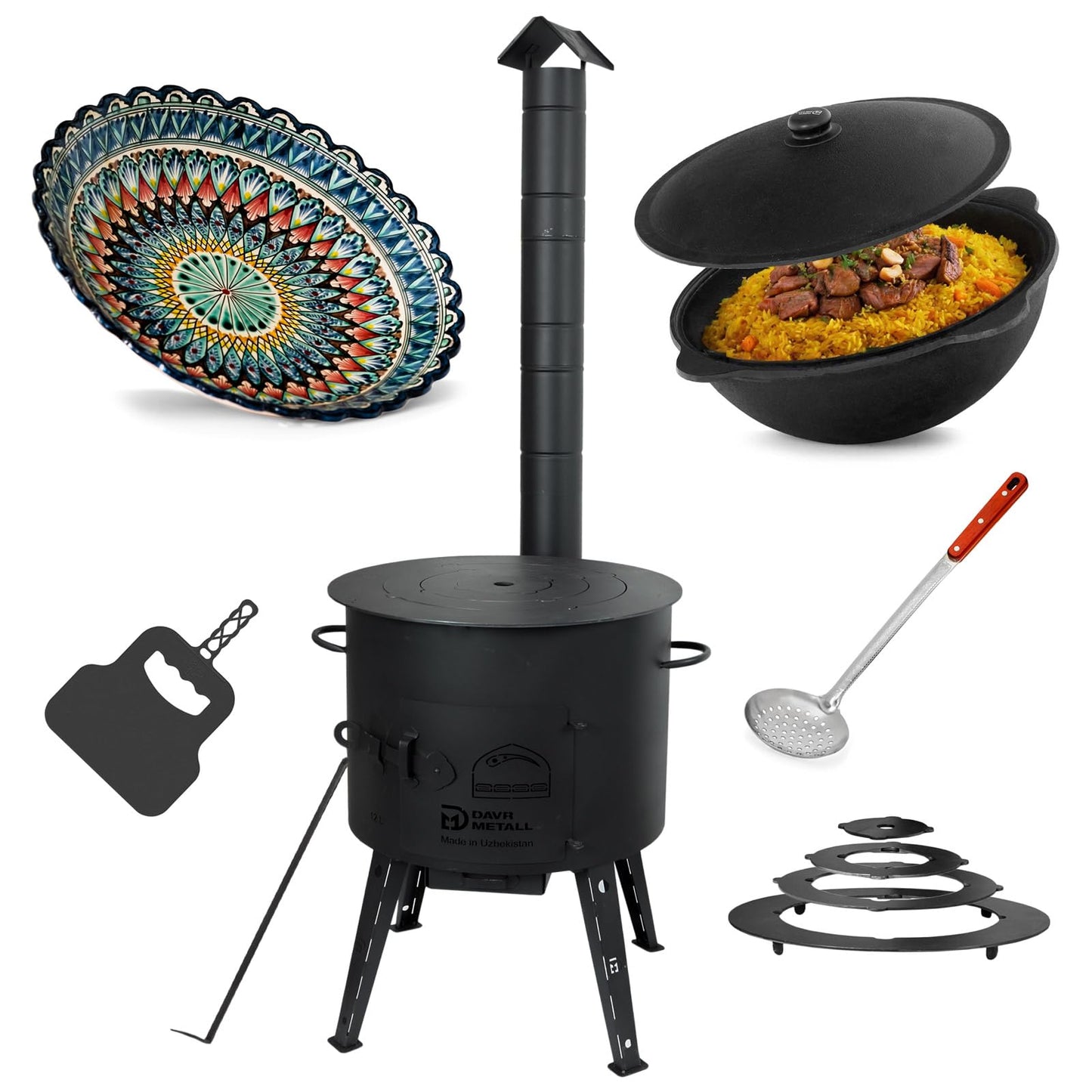 Feldküche Eintopfofen-Set mit 12L Kazan, Bestes Set (Kasan 12L)