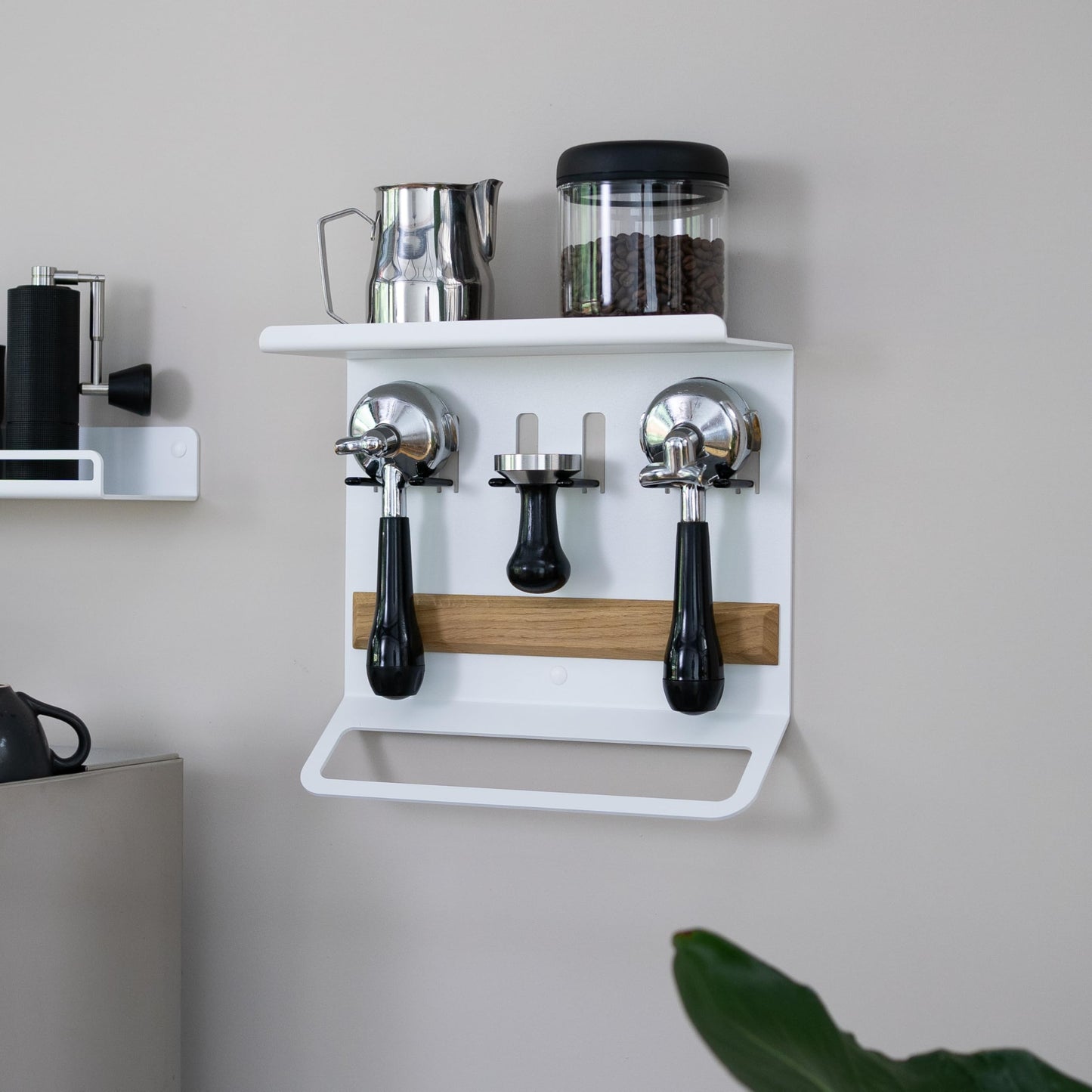 Barista Zubehörbrett für Siebträger, Weiß