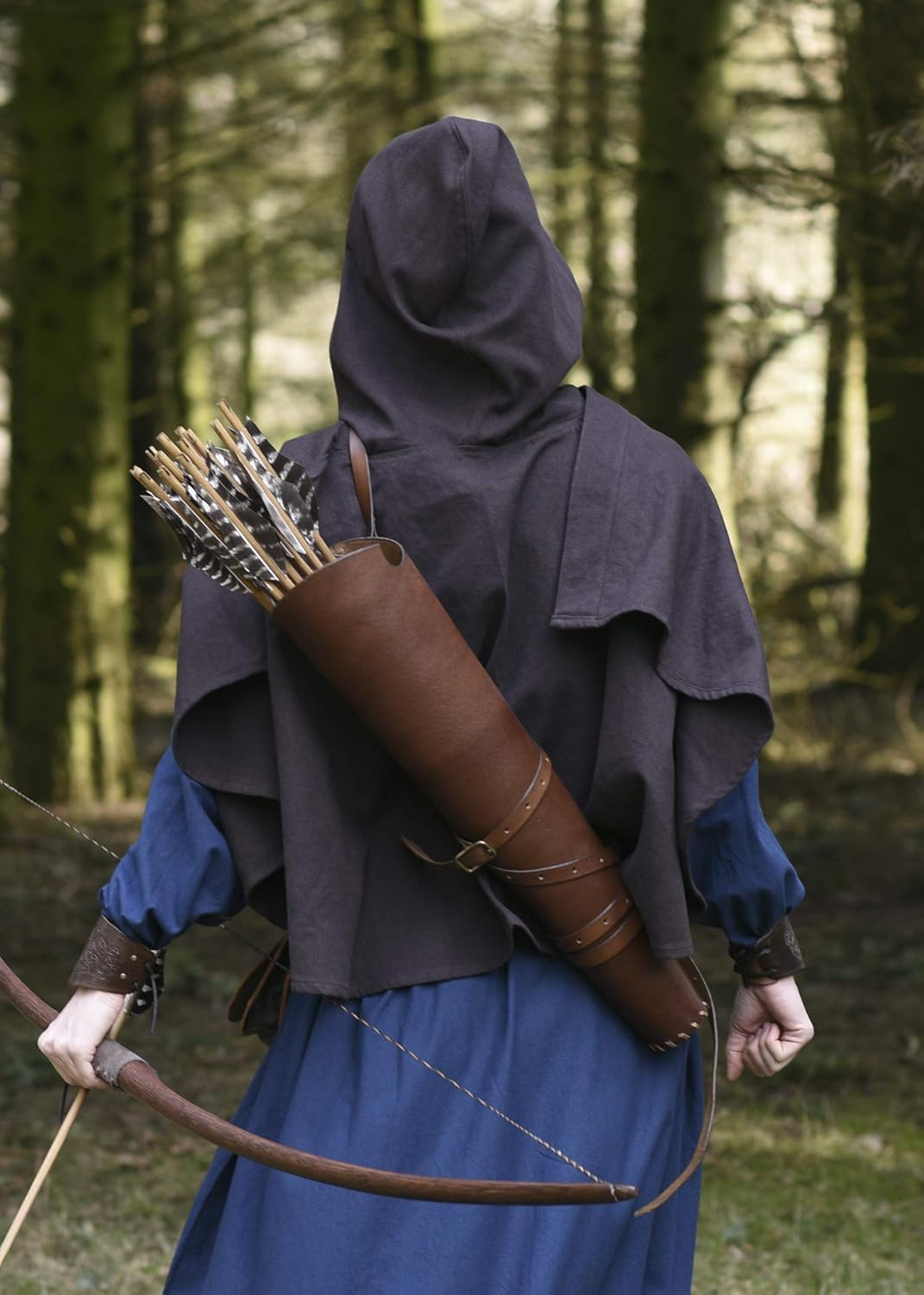 Mittelalter Gugel für LARP, Einheitsgrösse Braun