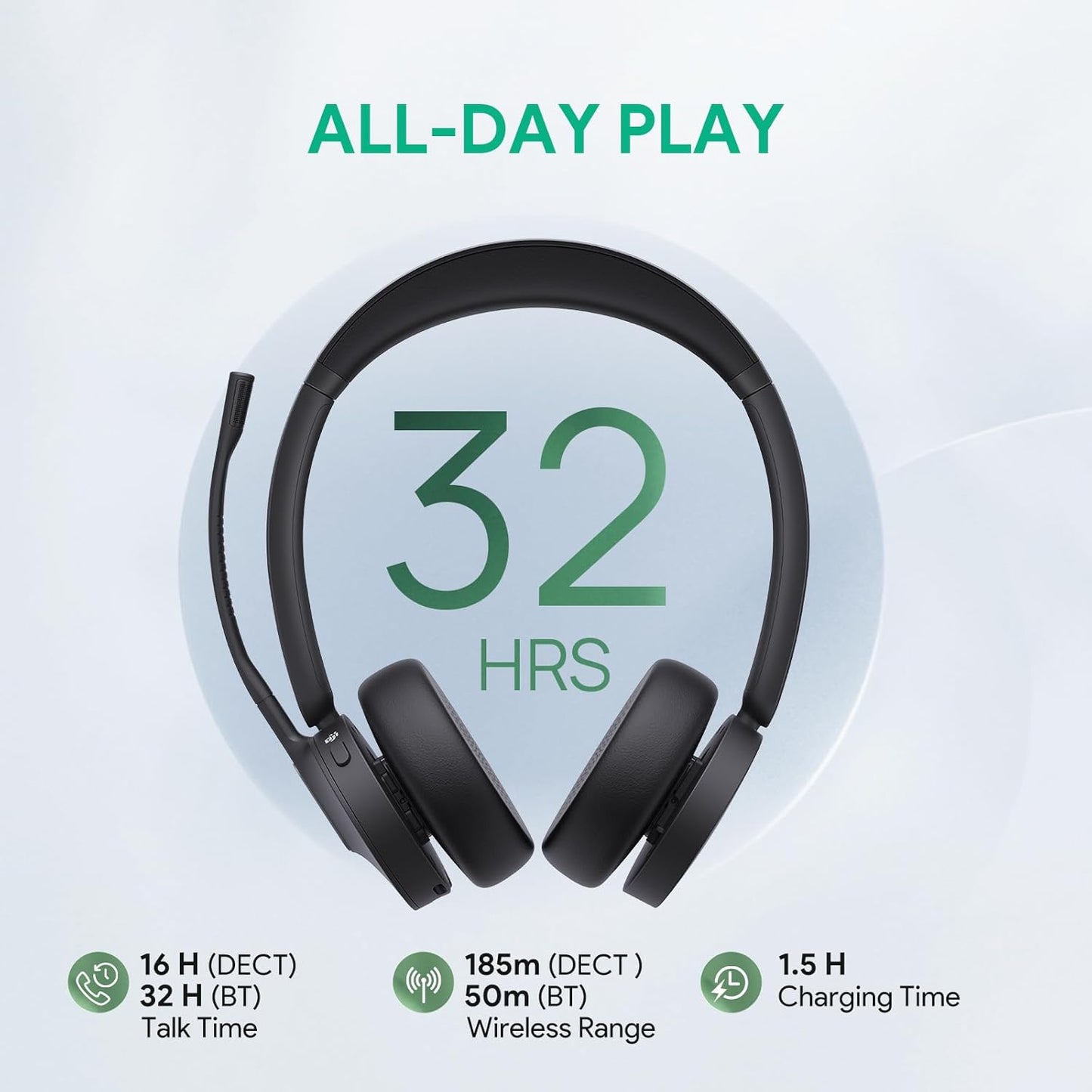 Kabelloses Headset WH64 mit Mikrofon und DECT/Bluetooth, WH64 Dual Teams