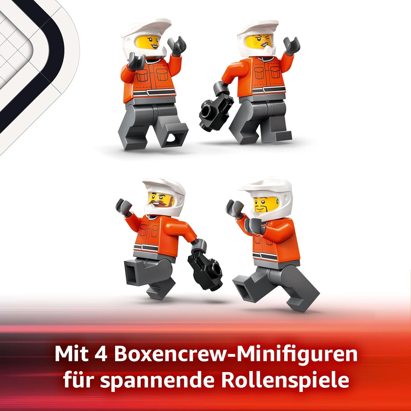 F1 Boxenstopp mit Boxencrew und Ferrari Flitzer