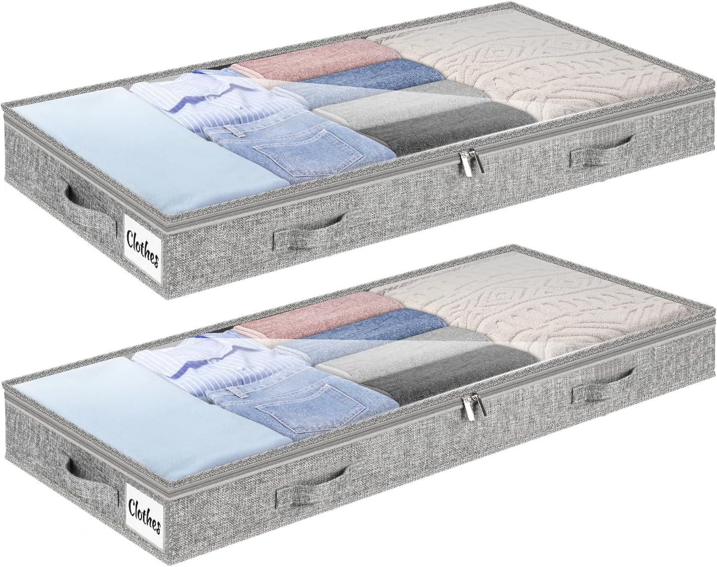 Unterbett-Aufbewahrungsboxen Set, Grau