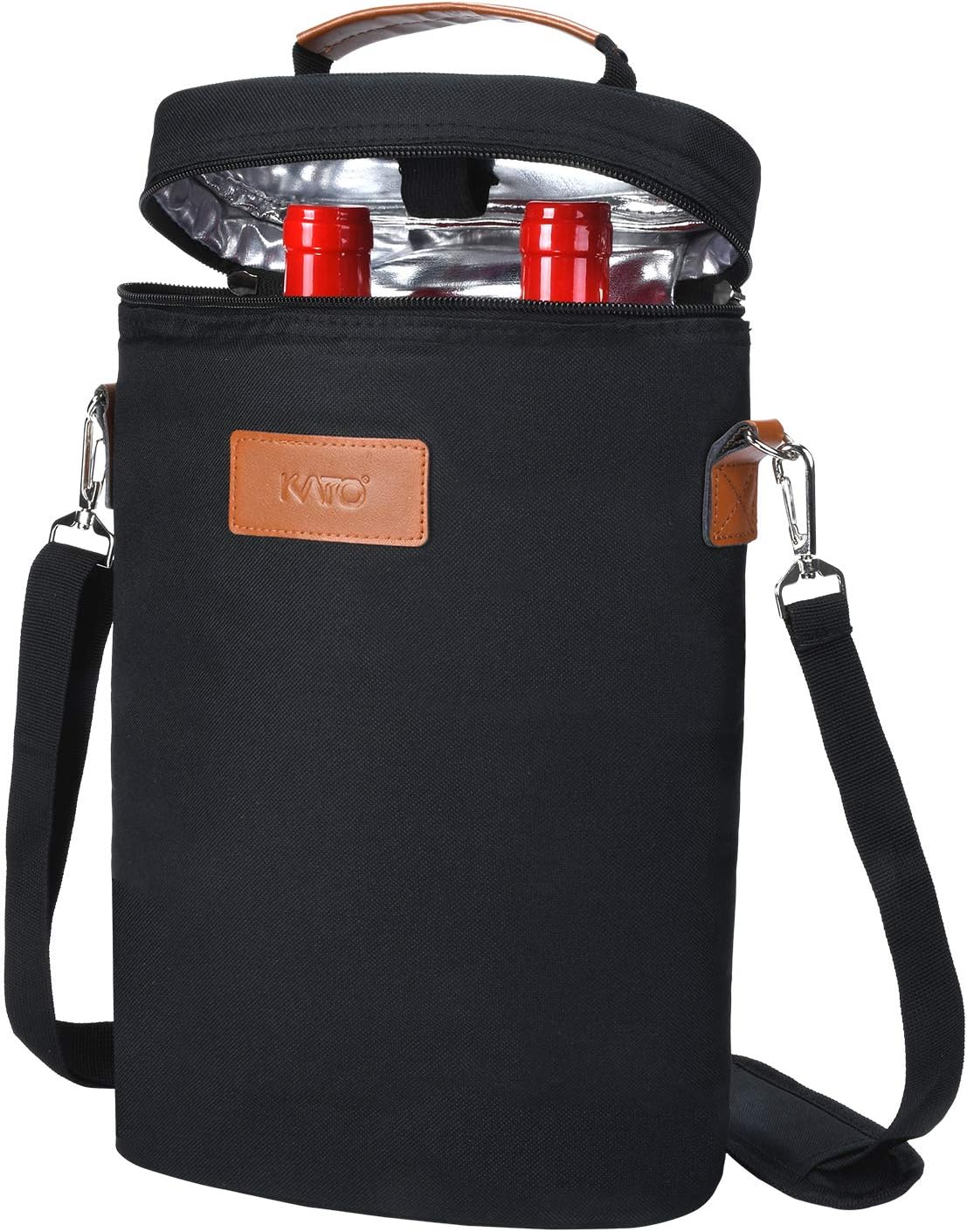 Kühltasche für 2 Flasche, Kühltasche 2 Flaschen - Schwarz