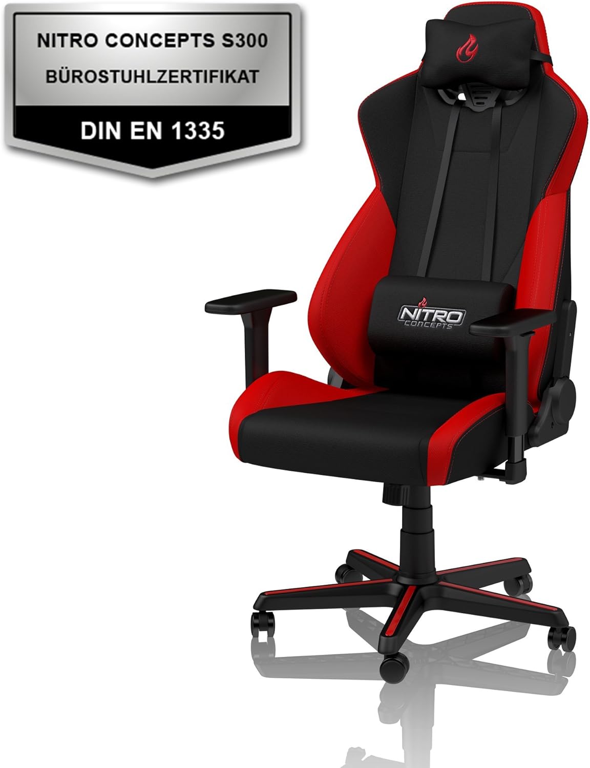 S300, Schwarz / Rot, Stoff