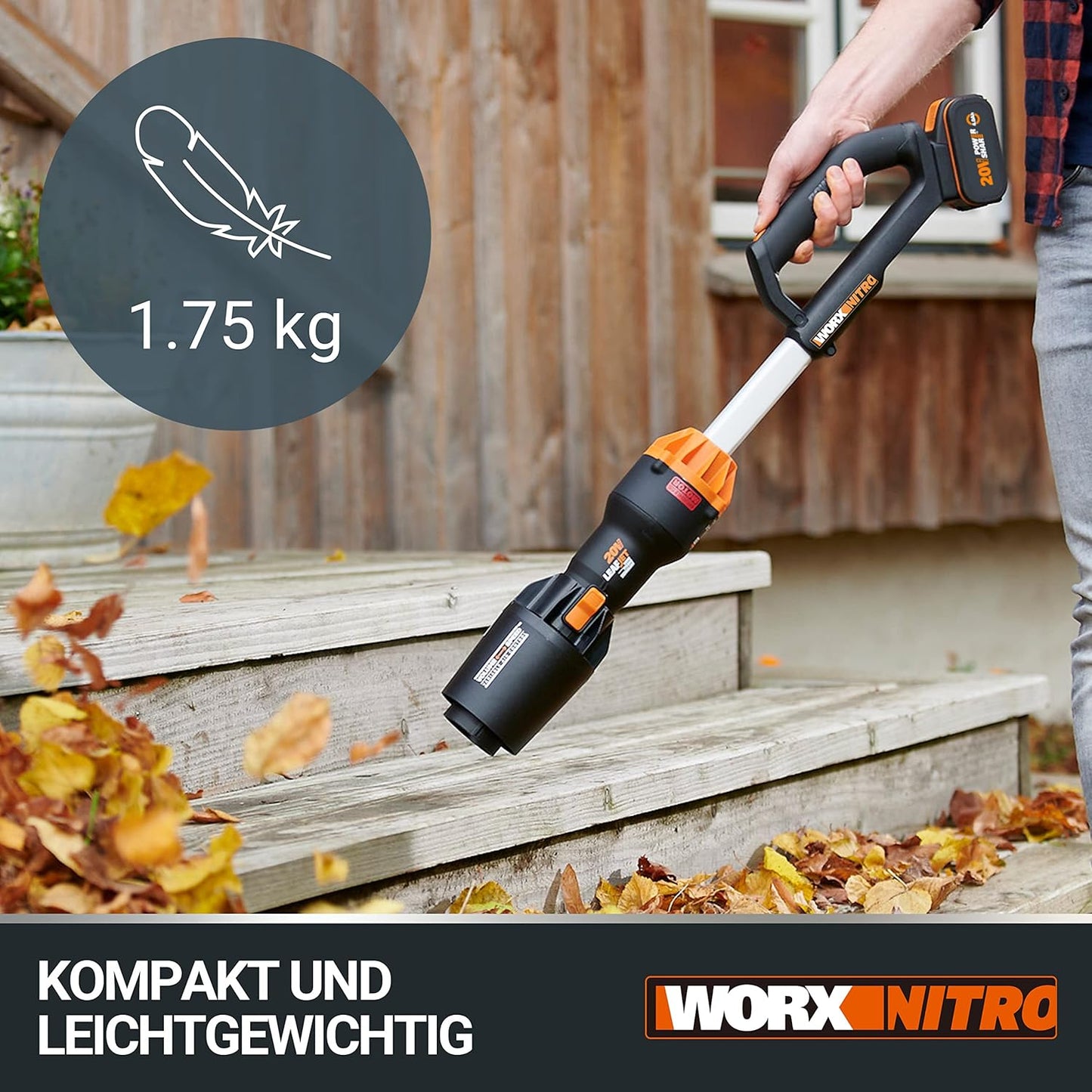 Akku-Laubbläser WG543E.9, Luftgeschwindigkeit 209 km/h Ohne Akku & Ladegerät