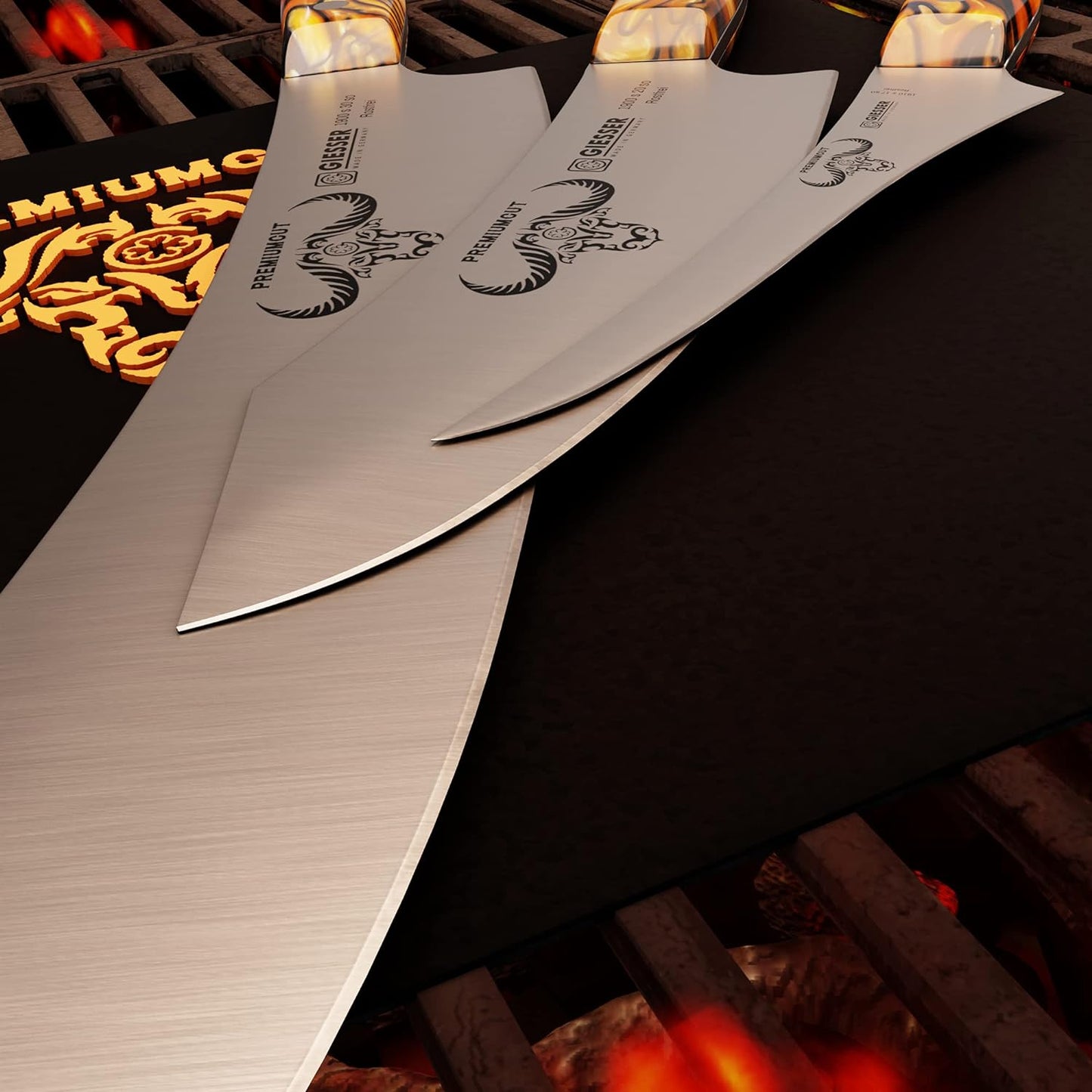 PremiumCut Messer Set, Spicy Orange / 3 Teilig - BBQ