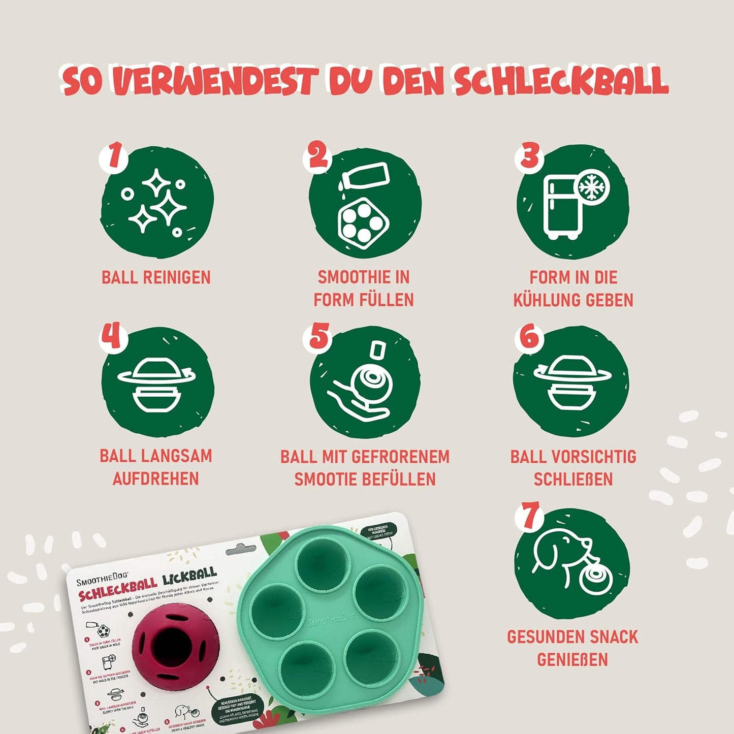 Schleckball 3er-Mix Hundesmoothie Set, Schleckball Set + 3 x 250 ml Smoothie