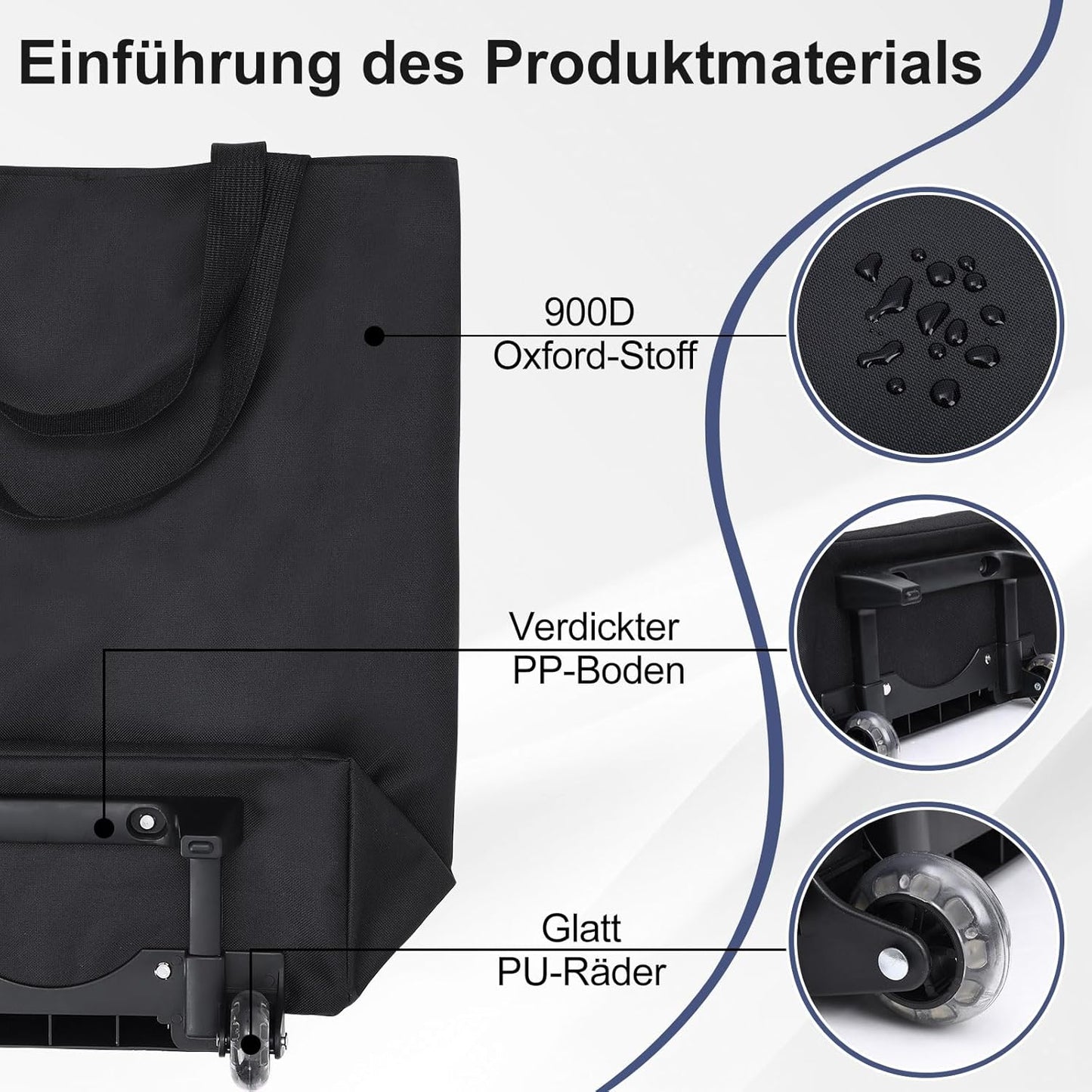 2in1 Einkaufstrolley, Schwarz