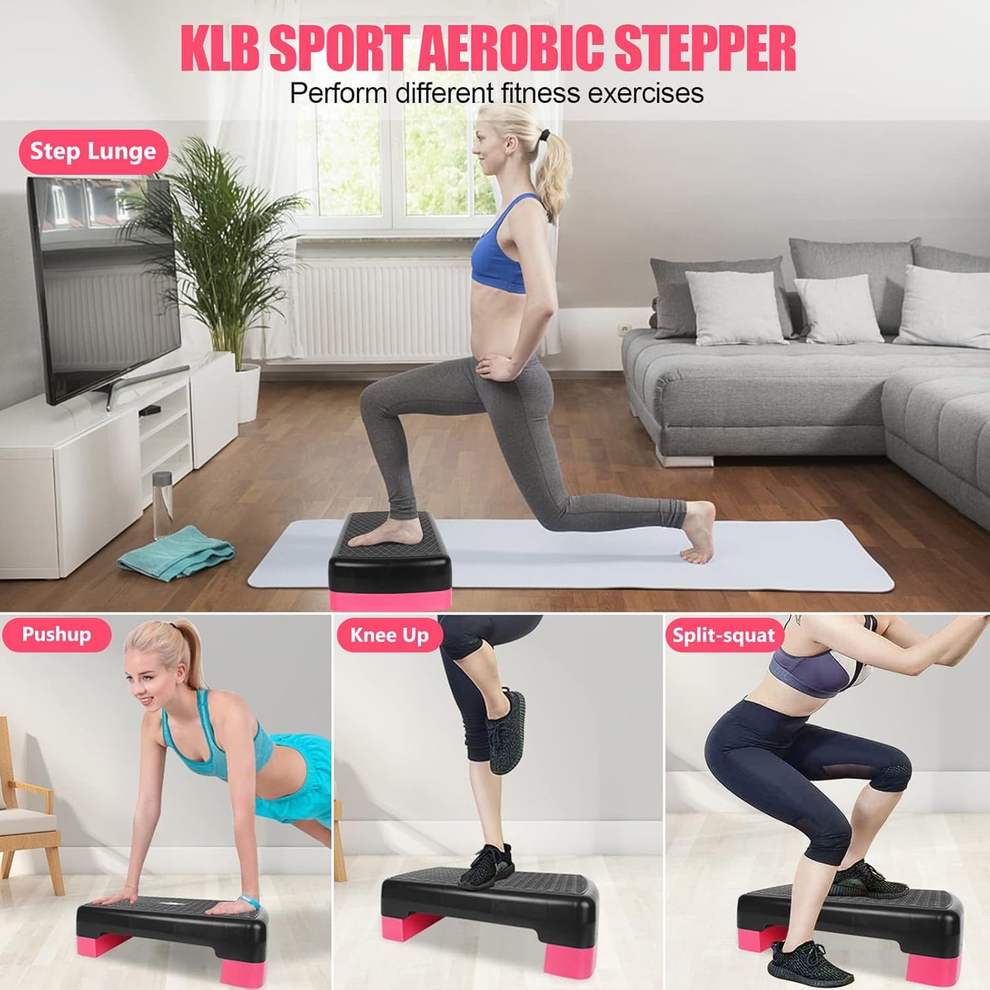 Höhenverstellbarer Aerobic-Stepper, Polypropylen (PP)