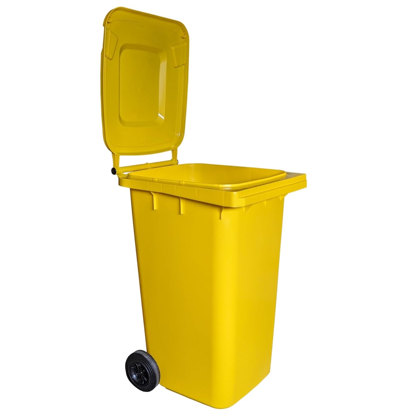 Mülltonne mit ergonomischen Griffen und Rädern, Gelb 240 Liter