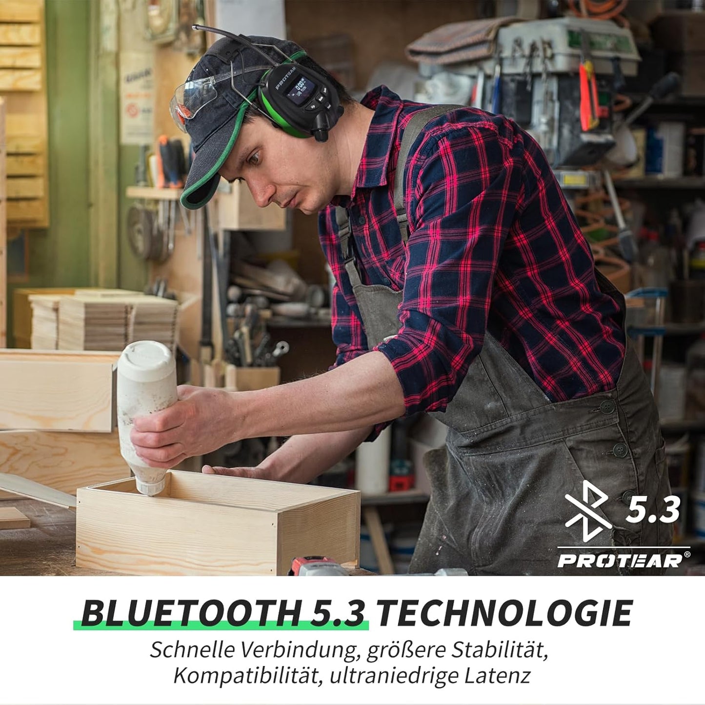 Gehörschutz mit Bluetooth & DAB+, Grün