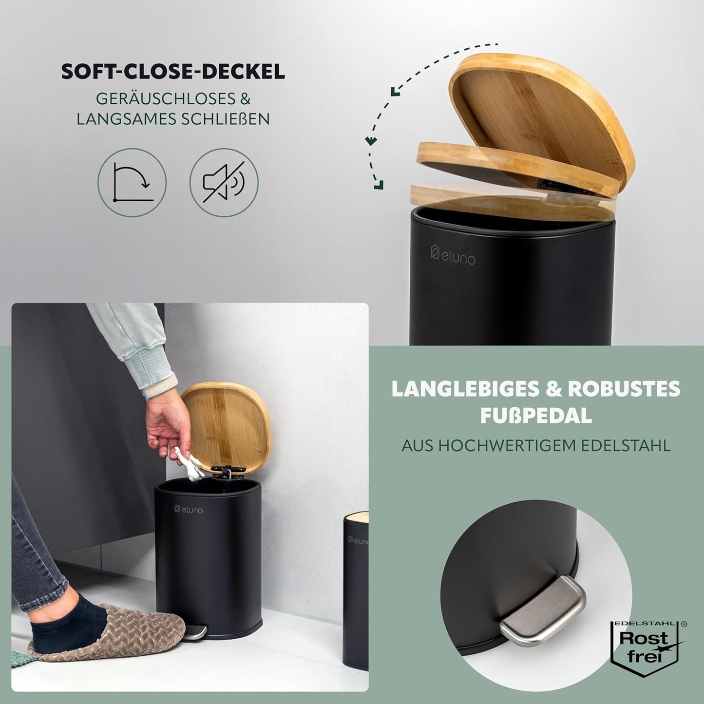 2-teiliges Badezimmer-Set Framura, Schwarz
