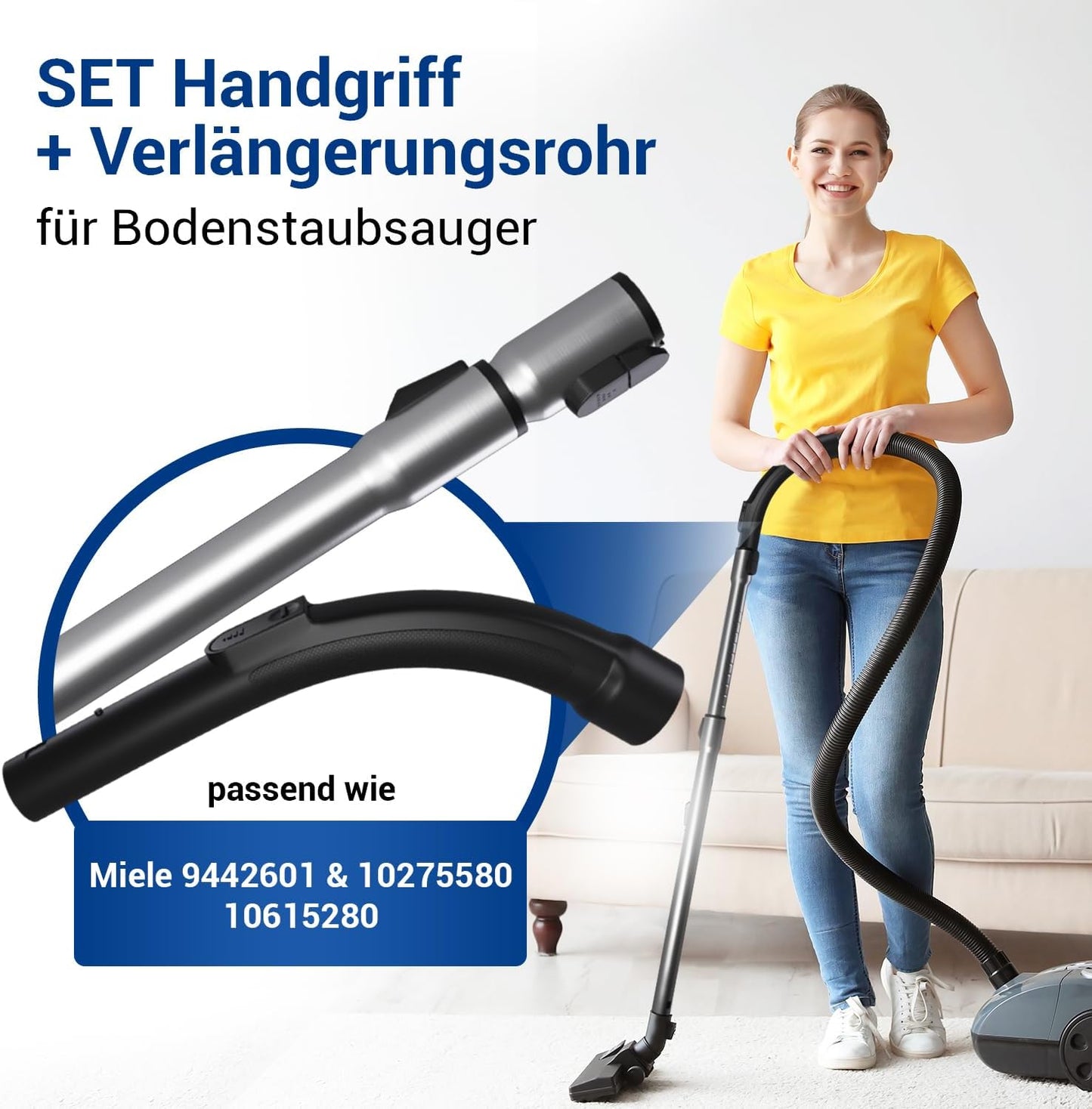 Staubsaugerrohr für 35 mm Modelle, Handgriff + Verlängerungsrohr