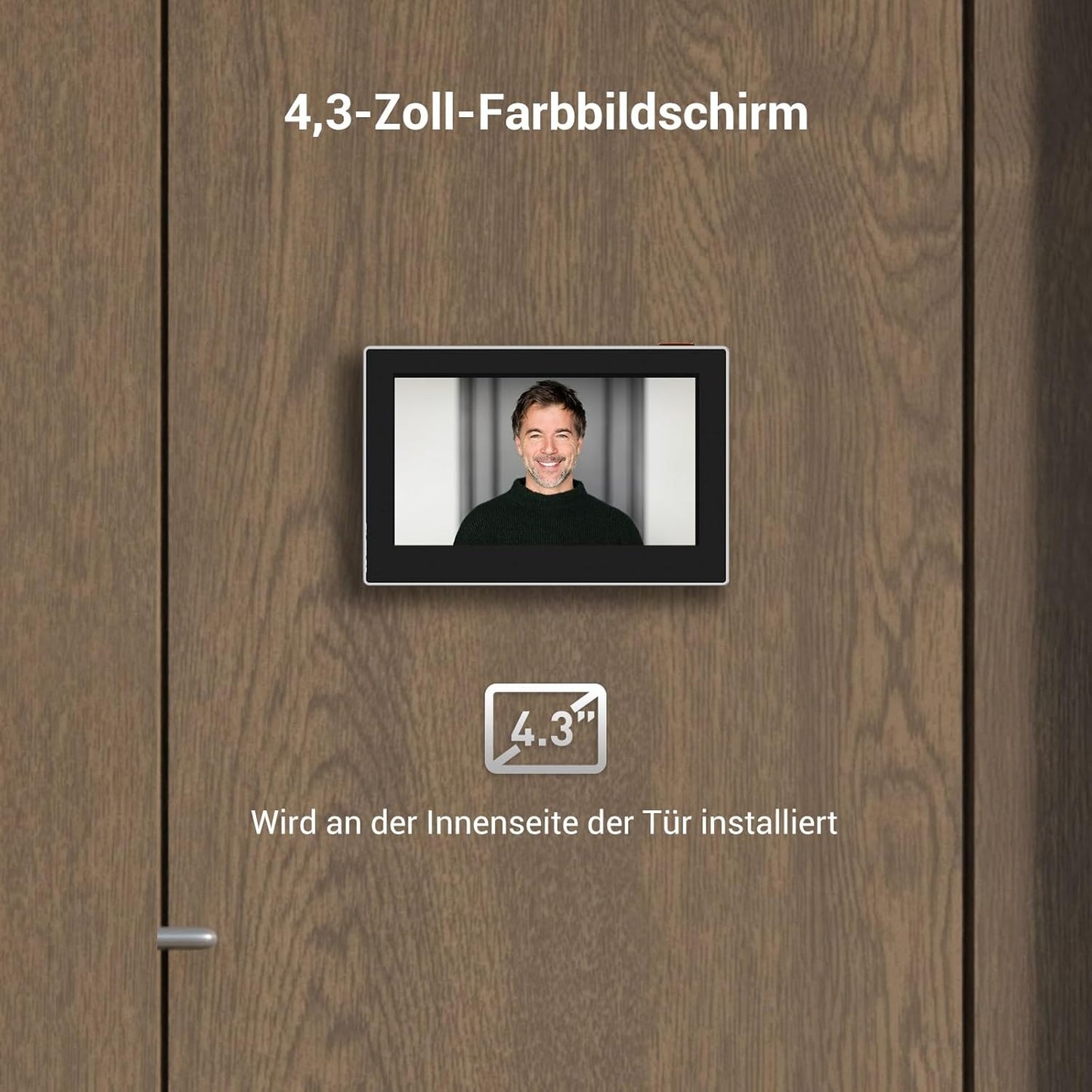 WLAN Türspion mit 4,3-Zoll-Farbbildschirm, Cp2 in Silber