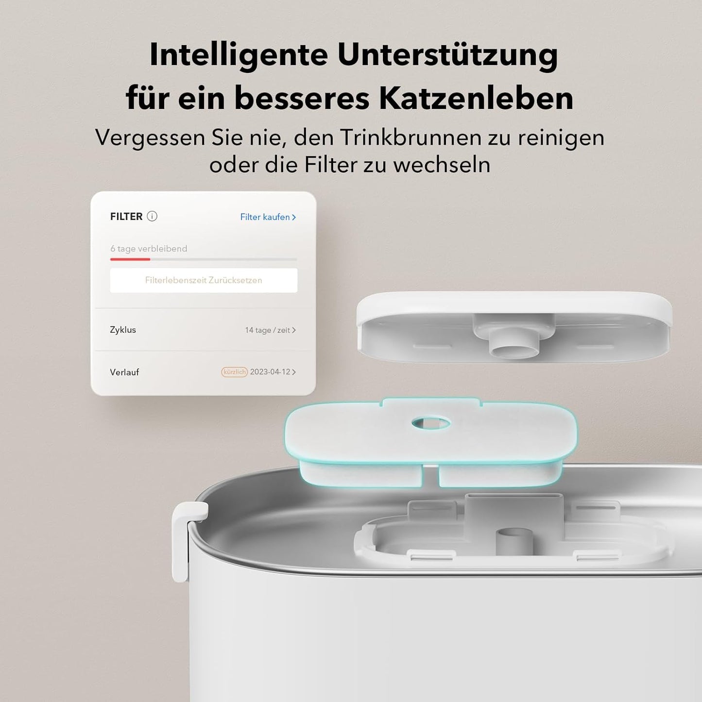 Trinkbrunnen ‎PLWF105, a. App Katzenbrunnen - Weiss