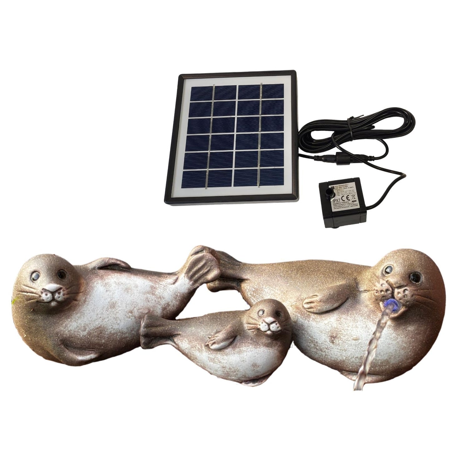 Solar Wasserspeier Robben Set (3-teilig)