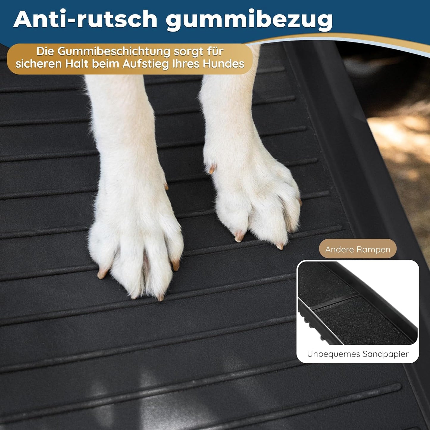 Klappbare Hunderampe für Autos und SUVs, Dark Gray
