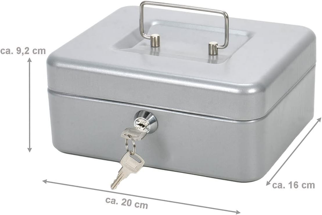 Abschliessbare Geldkassette mit Hartgeldeinsatz, Silber