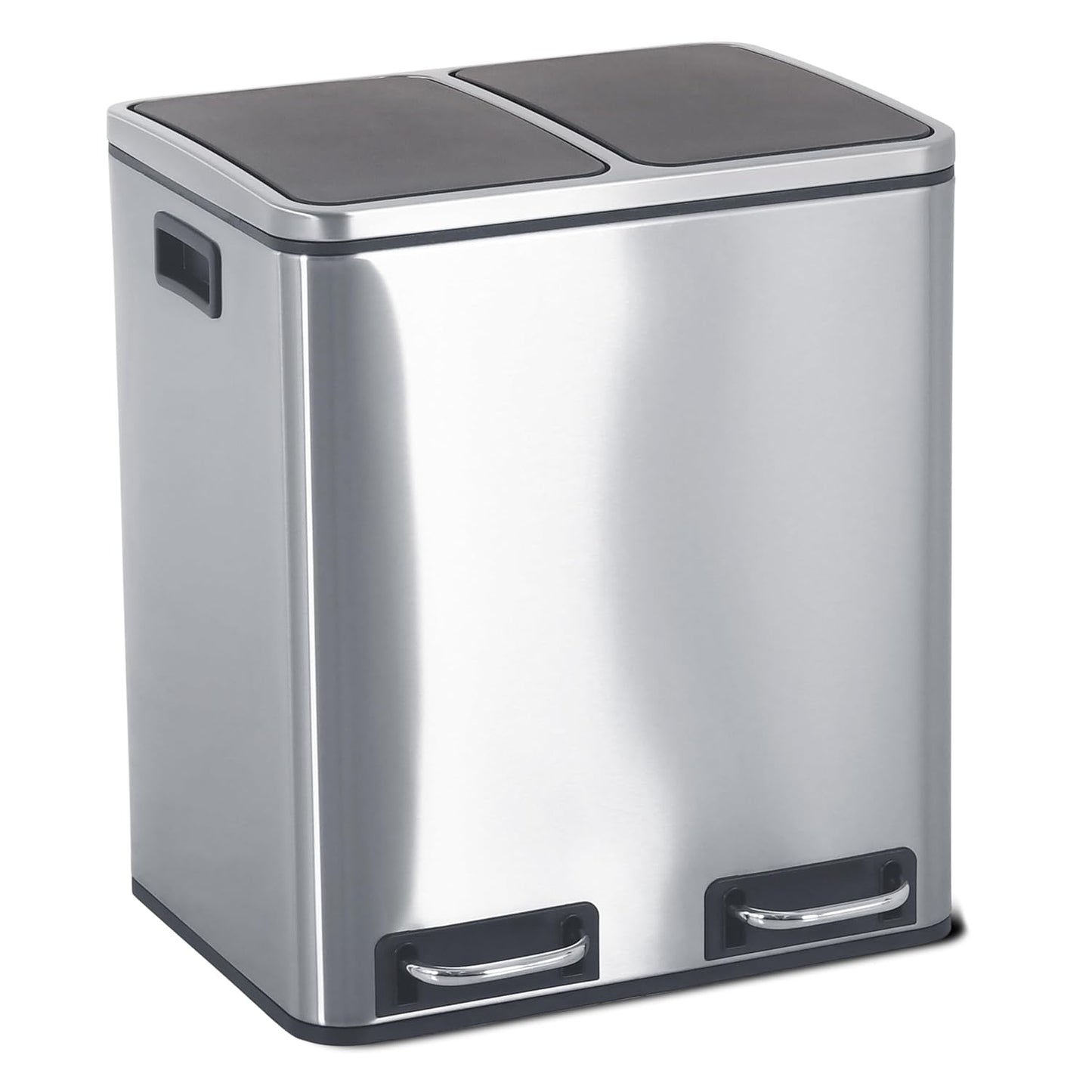 Treteimer Charly mit 2 Inneneimern, 2 x 15 L, langsam schliessend, Edelstahl satiniert