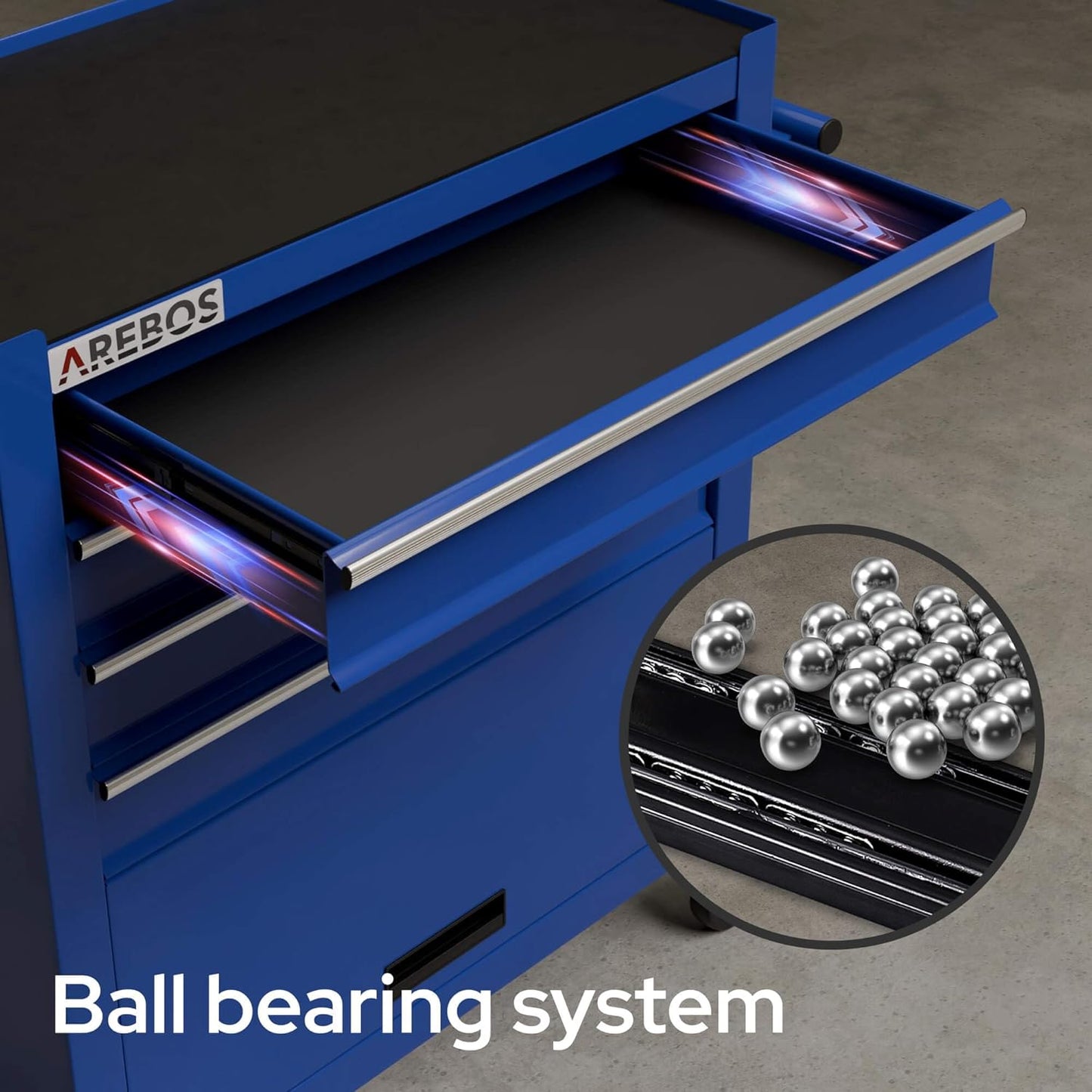 Werkstattwagen mit Interlock-System und Antirutschmatten, Blau