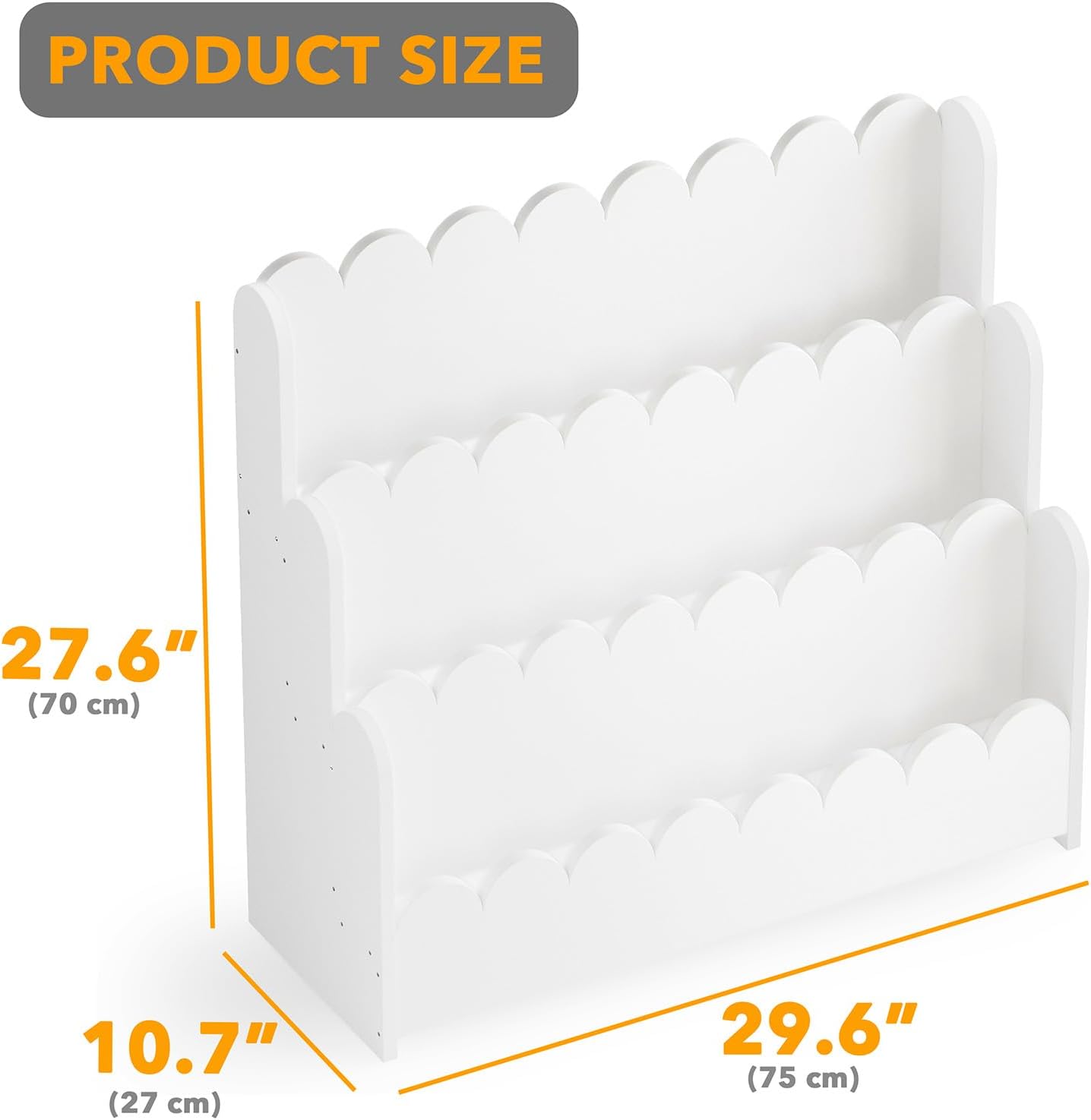 3-stöckiges Bücherregal, Weiss 3 Tier, 78.15 CM 1
