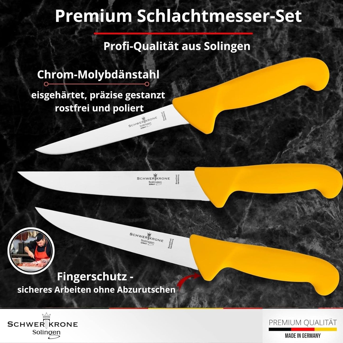 Metzgermesser Set, 3-teiliges Set