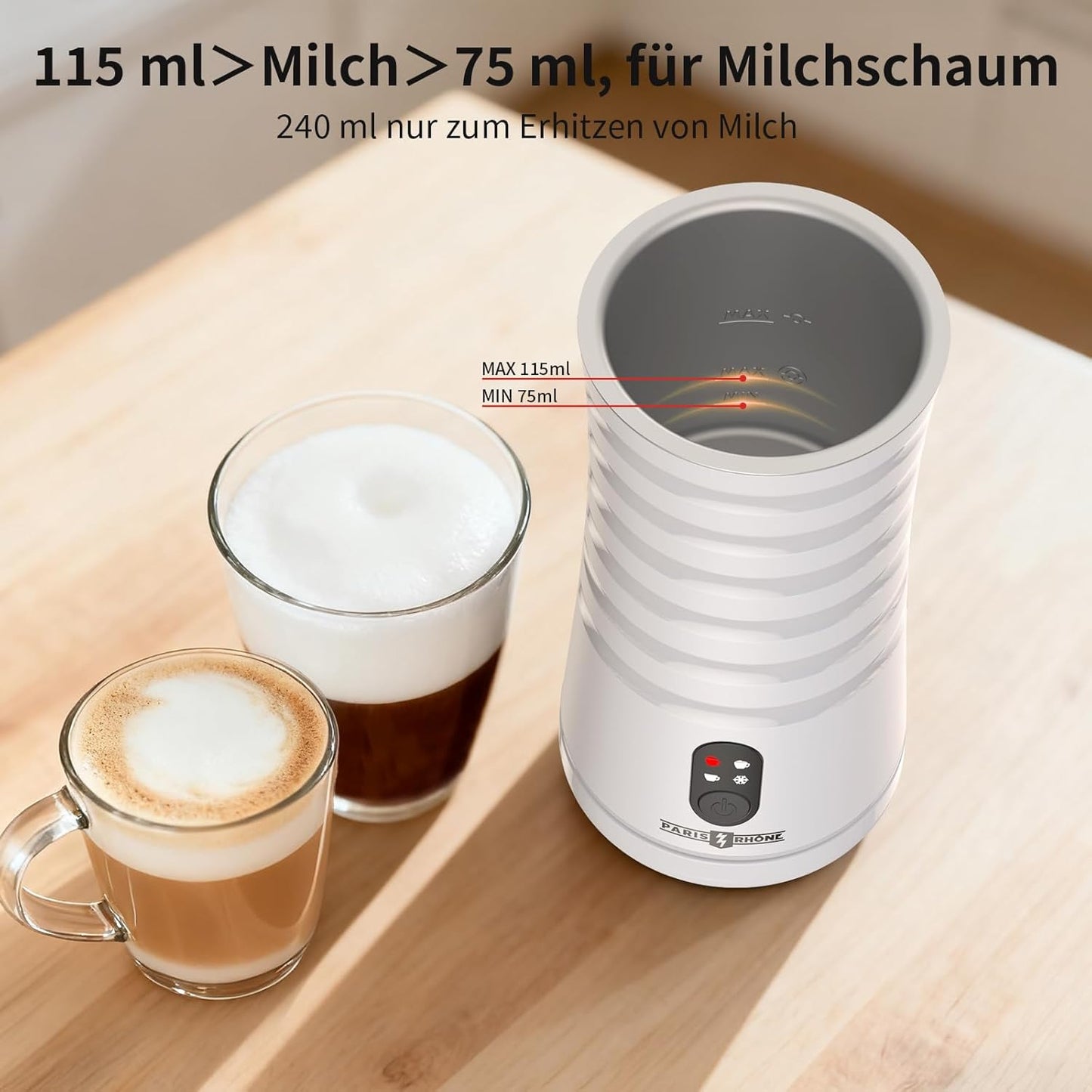 Elektrischer Milchaufschäumer, Weiss