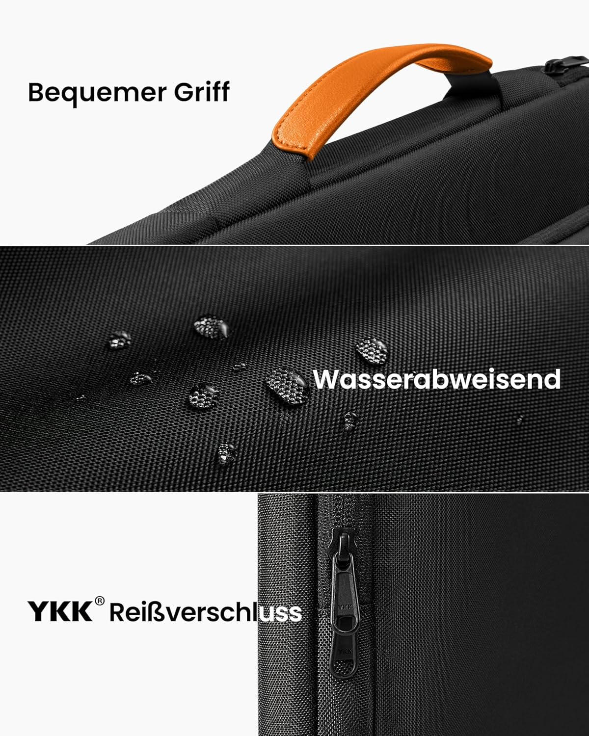 Wasserabweisende Laptoptasche, 16 Zoll für MacBook Pro 16 Schwarz