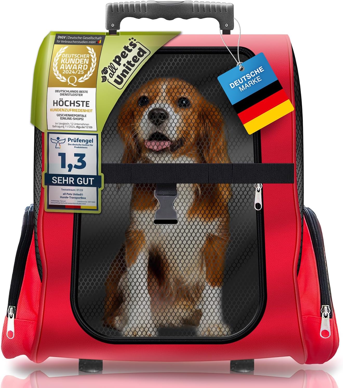 Haustier-Trolley für Hunde und Katzen, Hundetrolley Rot