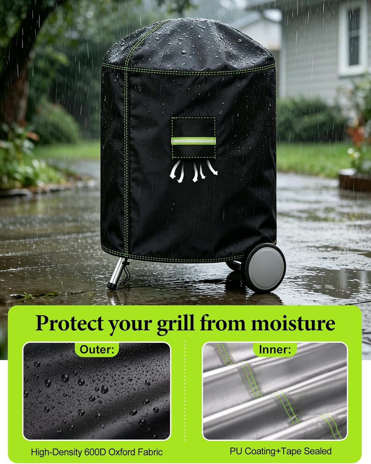 Grillabdeckung für Kugelgrill 57 cm (Wetterfest), Ø77 x 90cm