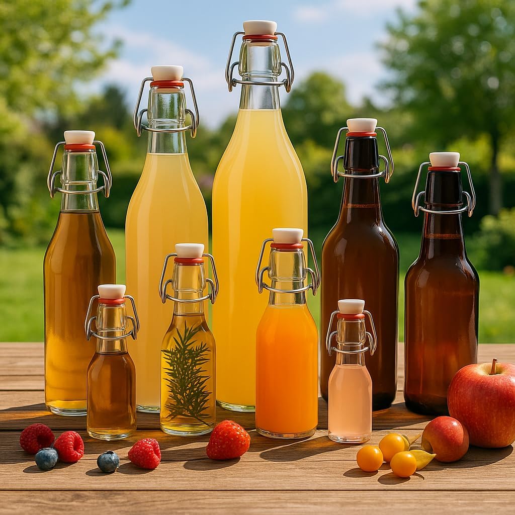 Bügelflaschen-Set, Braun 750 ml 10