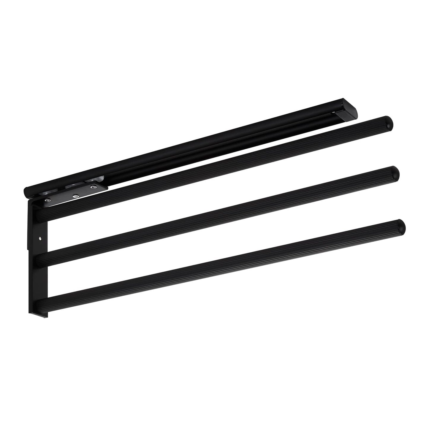 Teleskop-Handtuchstange, Schwarz Matt 3-armig 450 - 730 mm