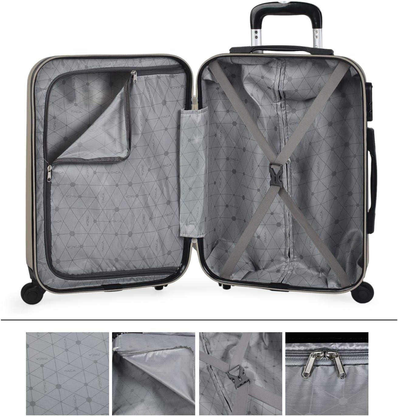 Reisekoffer-Set (Hartschale, 3-teilig, S+M+XS), Champagner S + M + XS