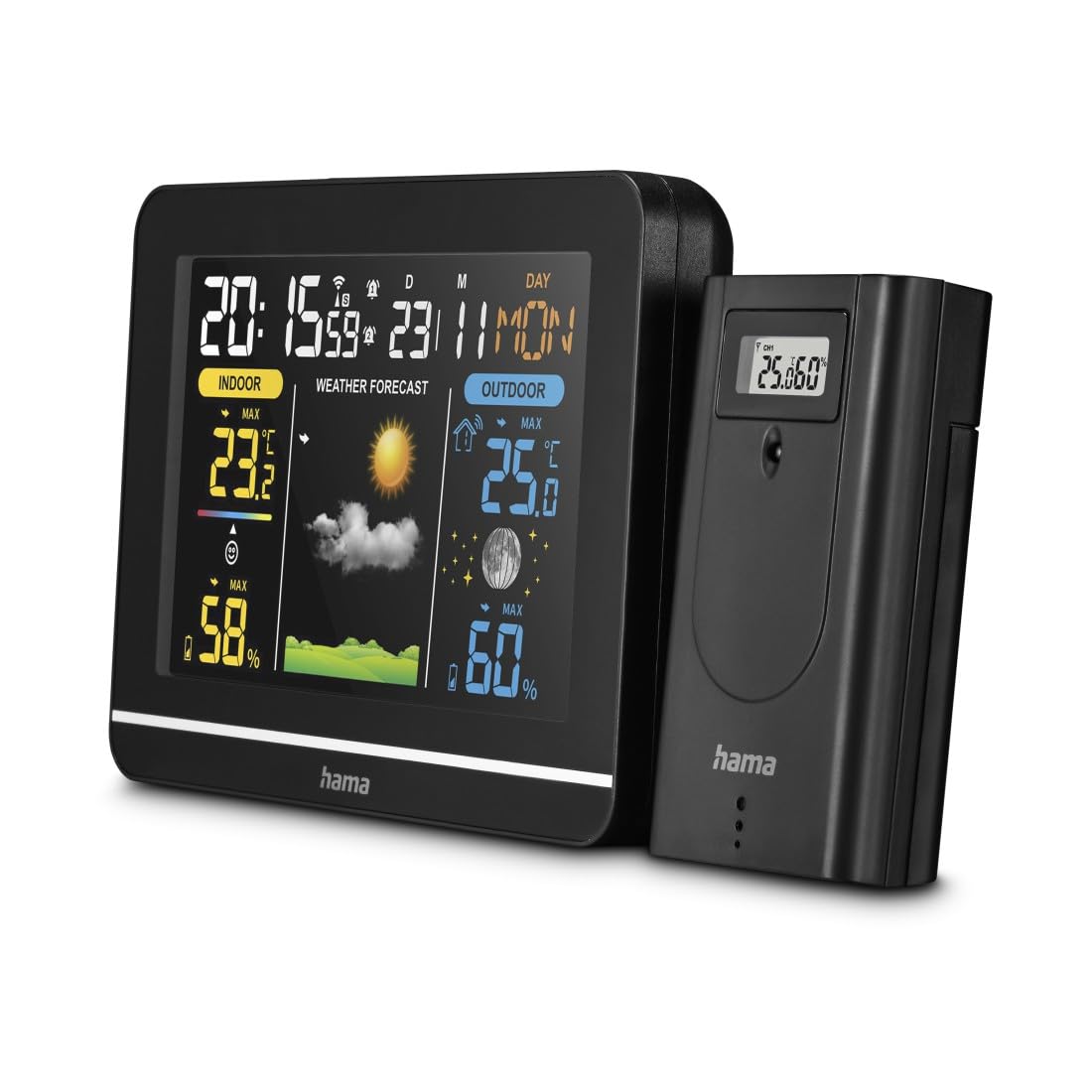 Usedom Wetterstation mit Aussensensor und DCF Funkuhr