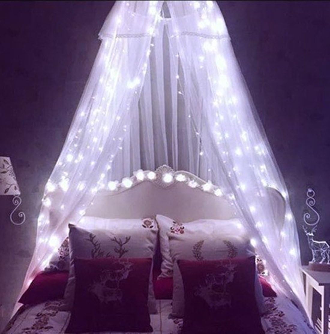 Lichtervorhang mit Fernbedienung, Timer und Musik-Sync, 2x2m, Weiss