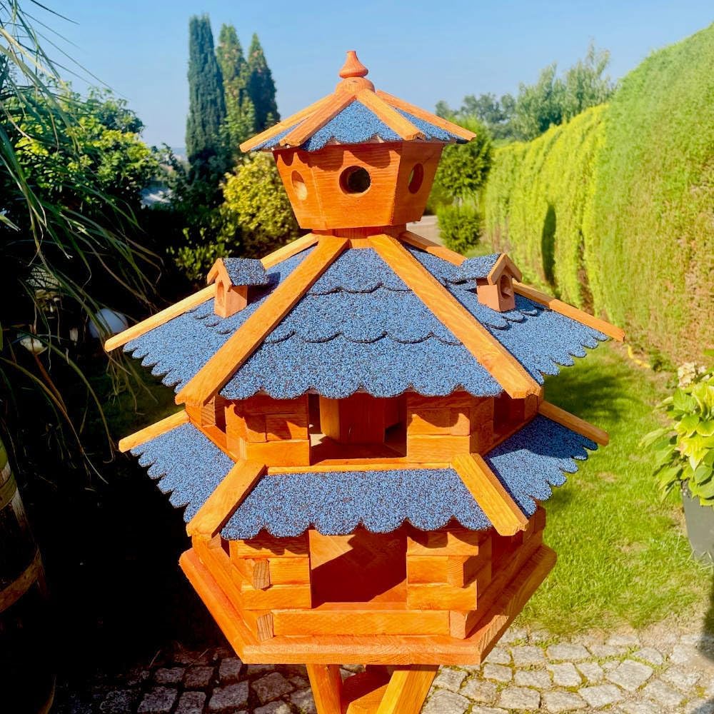 Vogelvilla XXL ohne Ständer, Grösse XXL ohne Ständer Blau - Braun