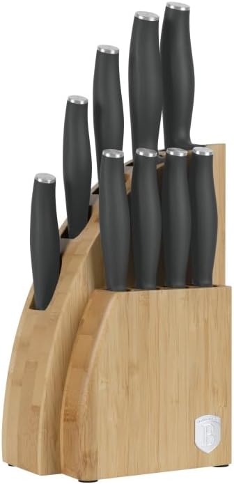 10-teiliges Messerset mit Ständer, Anthrazit