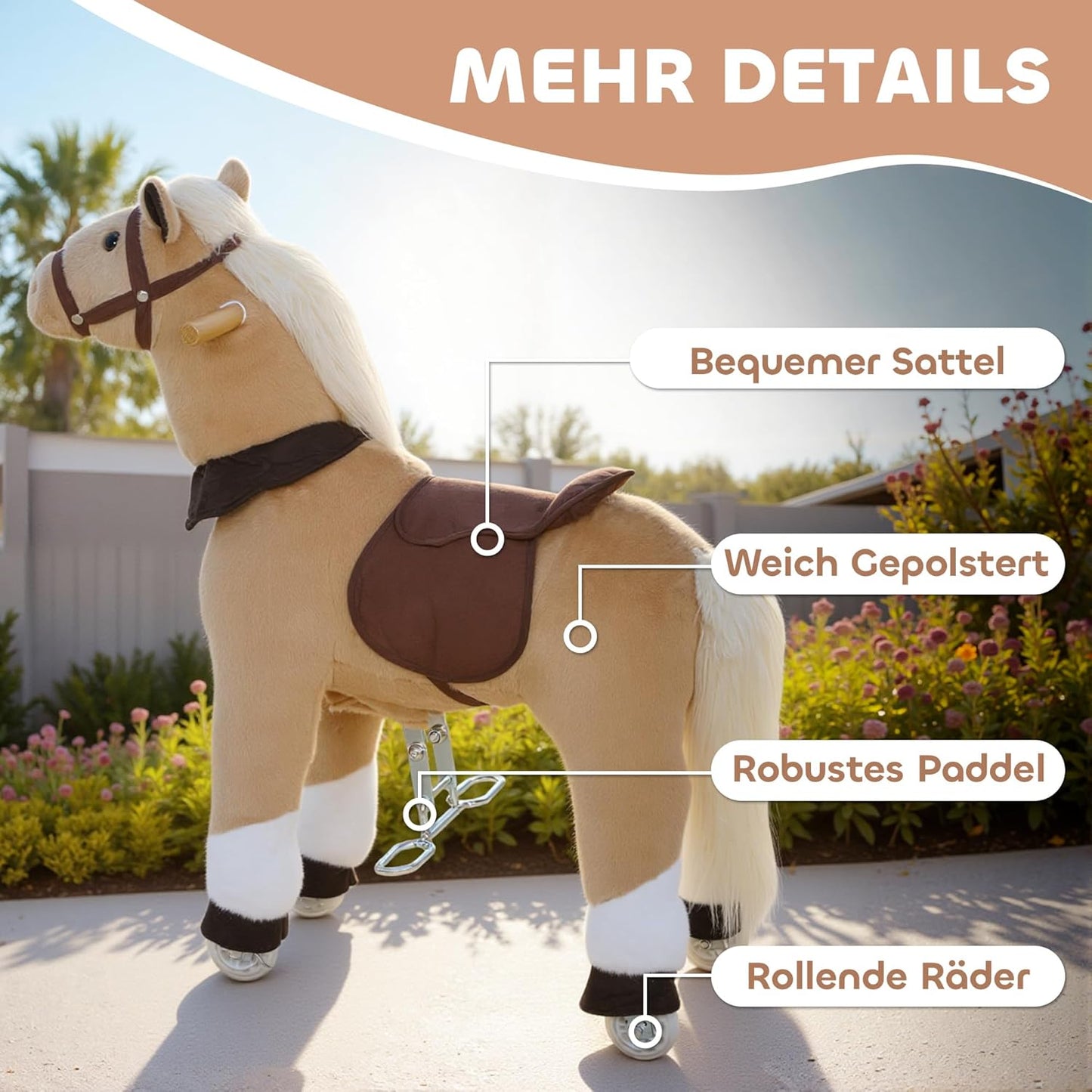 Reitpferd PP-Baumwolle, Polyester Braun