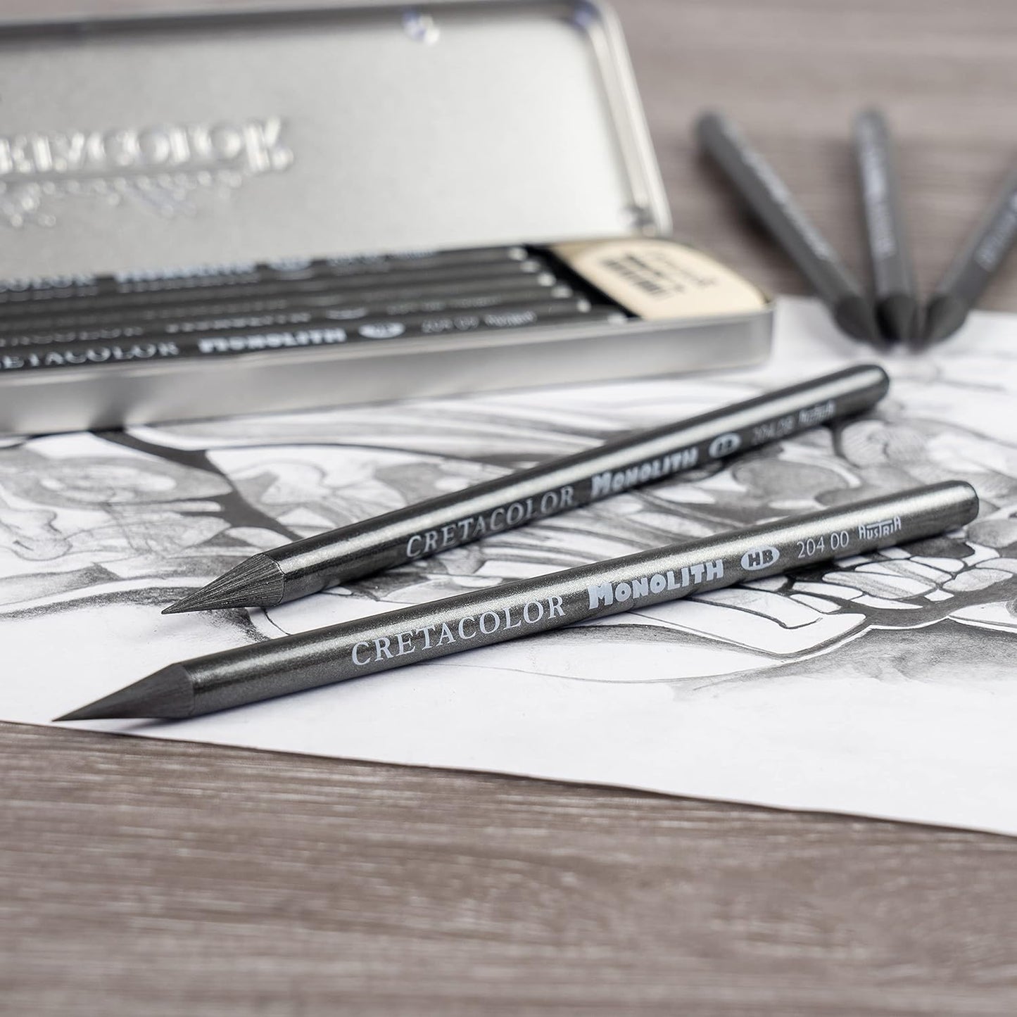 Graphitstift Set 7tlg. Monolith Metallschachtel Pocket