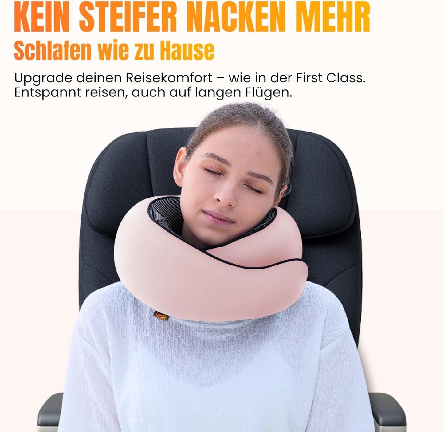 Reisekissen-Set mit Memory-Schaum und Zubehör, Sakura Pink Classic