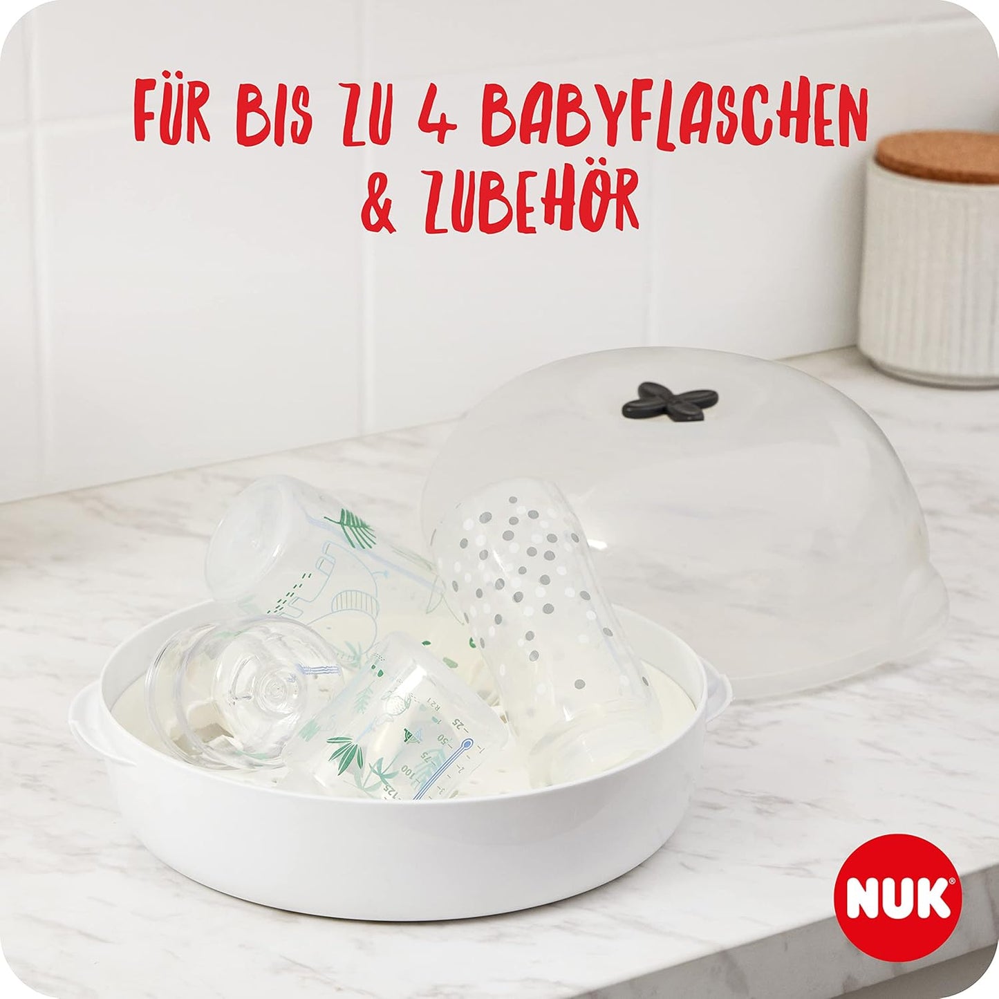 Micro Express Plus Mikrowellen Dampf-Vaporisator, für bis zu 4 Flaschen und Zubehör