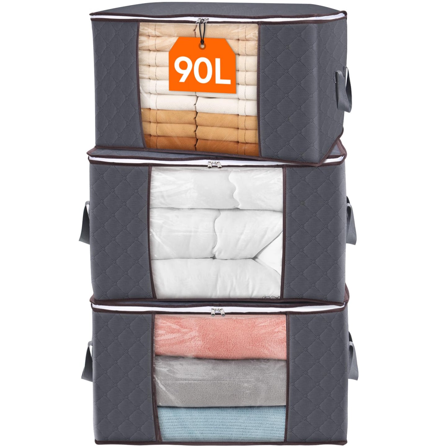3er-Set Aufbewahrungstaschen, 90L, 3 90L