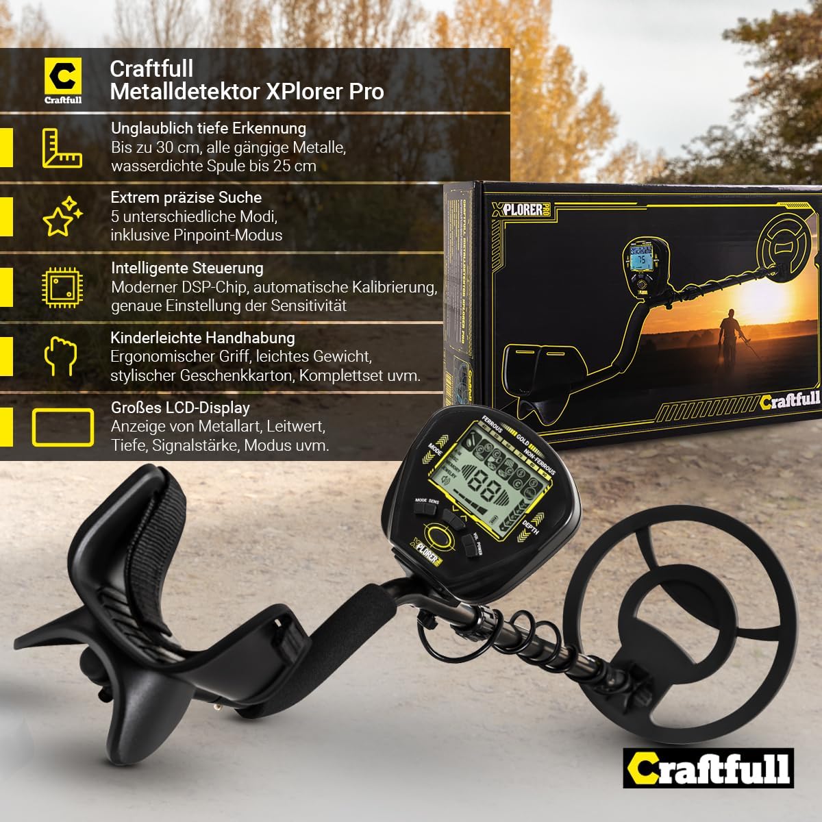 Metalldetektor Xplorer Pro Set